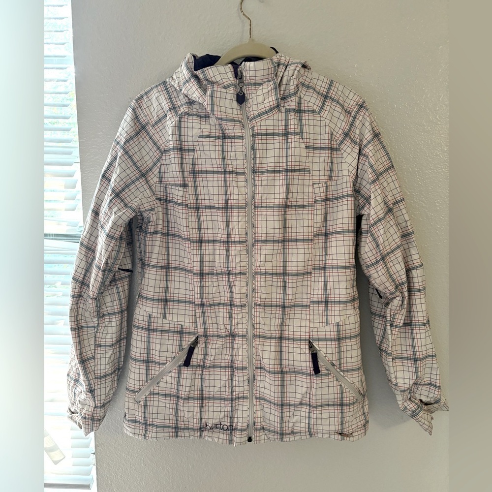 Burton collection Multicolor Plaid Hooded Jacket impermeable